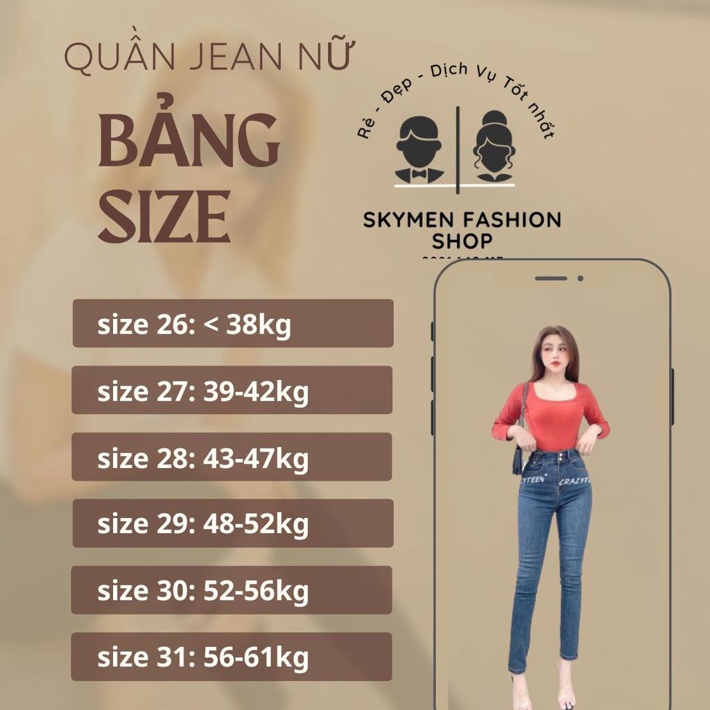 Quần jean nữ lưng cao màu đen dáng ôm chất jean cotton co giãn MS600