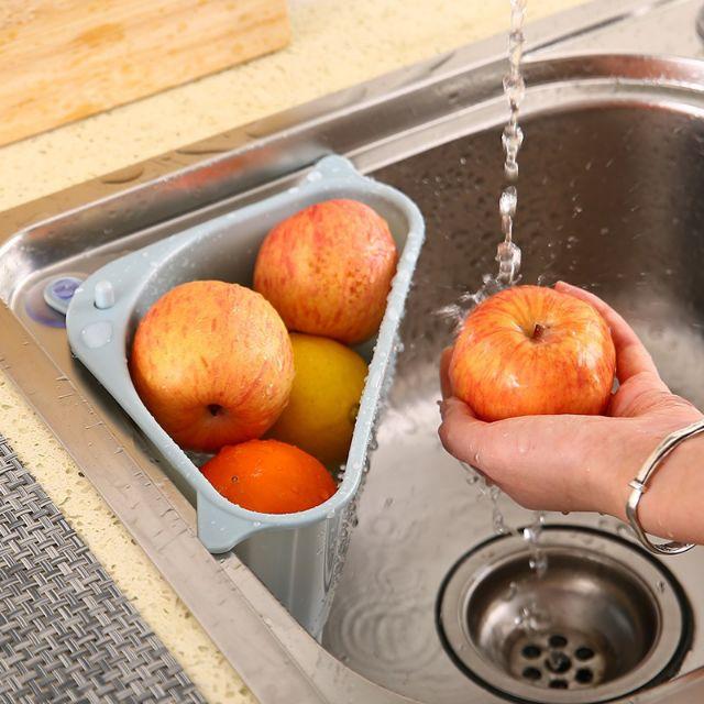 Rổ Nhựa TAM GIÁC Gắn Bồn Rửa Chén Thoát Nước Đựng Đồ Tiện Lợi