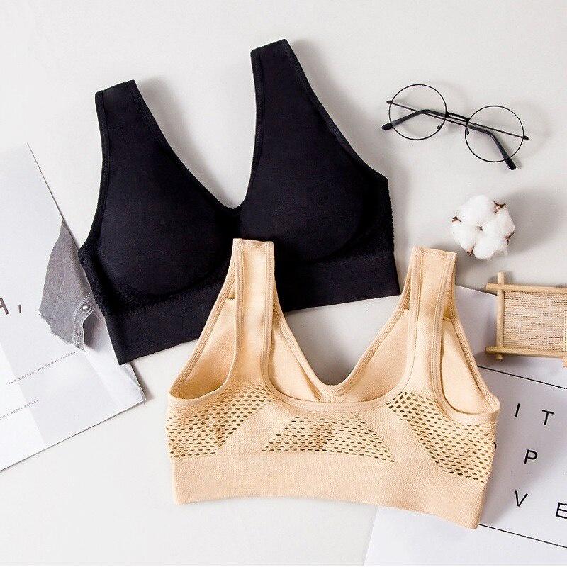 Women Sports Bra Breathable Mesh Sports Crop Top Push Up Gym Fitness Sport Underwear Female Seamless Running Yoga Bra