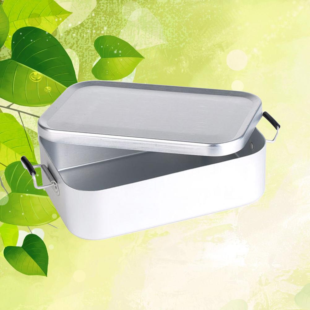 Nhôm Bento Box Thực phẩm container đúp Tai Buckle Bộ đồ ăn
