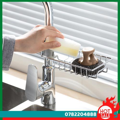 Giá Treo Đồ Rửa Bát Inox Gắn Trên Vòi Tặng Kèm Khăn Lau Cao Cấp - CH Hương Thị Miễn Phí Vận Chuyển