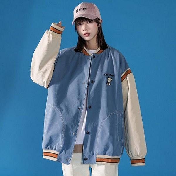 Áo khoác bomber mẫu mới nhất unisex form rộng hình gấu siêu cute phong cách hàn quốc