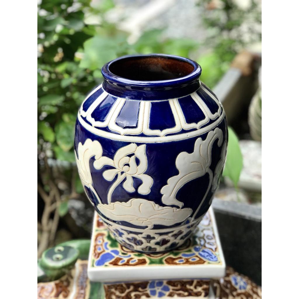 BÌNH HOA CON CÁ VÀ SEN GỐM SỨ NAM BỘ