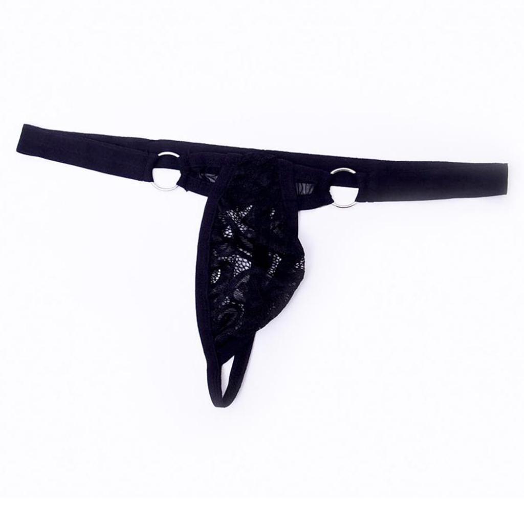 6xSexy Men Black G String C-string T Back Thong Underwear Bikini Briefs