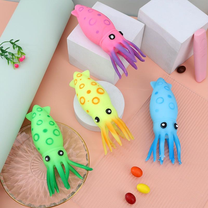 Squishy Mochi hình CON MỰC ỐNG mềm mịn dễ thương chân thực giảm stress co dãn đàn hồi ngộ nghĩnh bóp giải trí