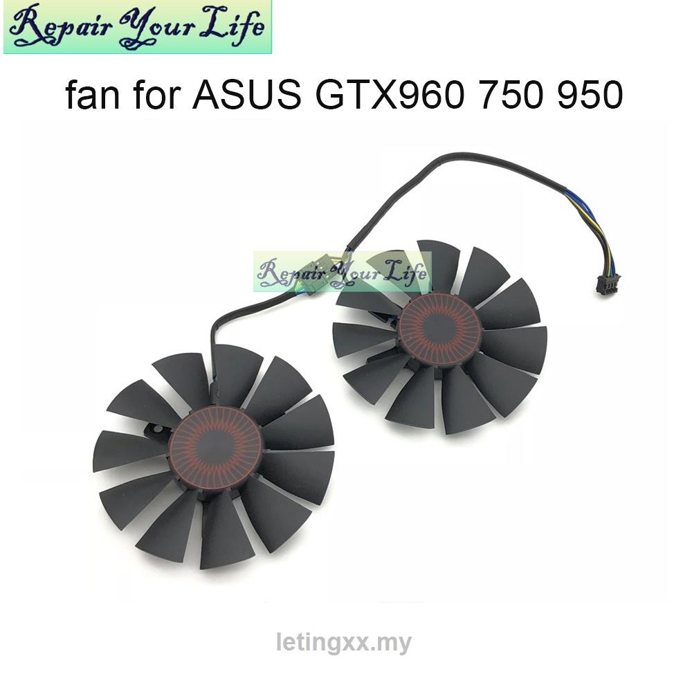 Quạt tản nhiệt mới 75Mm 12V 4 Pin cho Asus Strix Gtx960 Gtx950 Gtx 750Ti R9 370128010Bh Fd7010h12s
