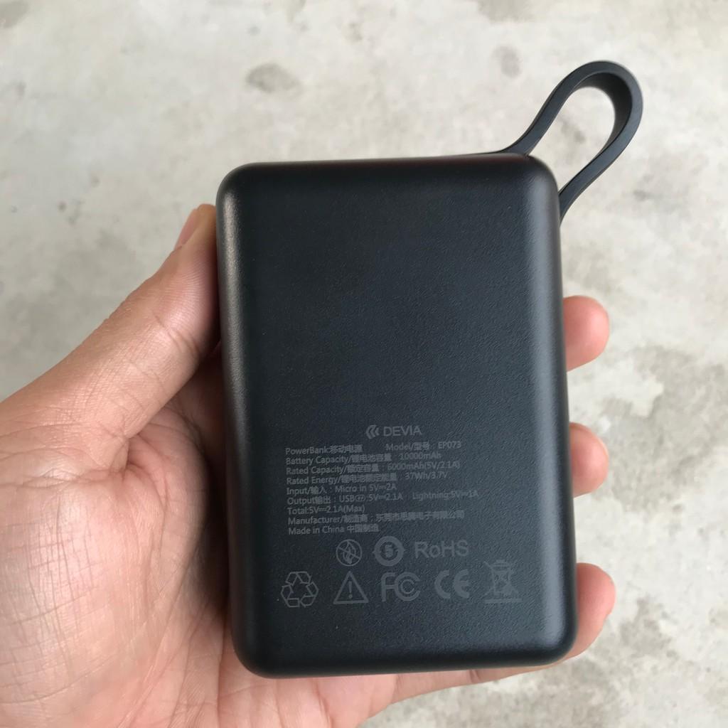 Pin dự phòng Devia 10.000 mAh Mini kèm cáp - Hàng chính hãng