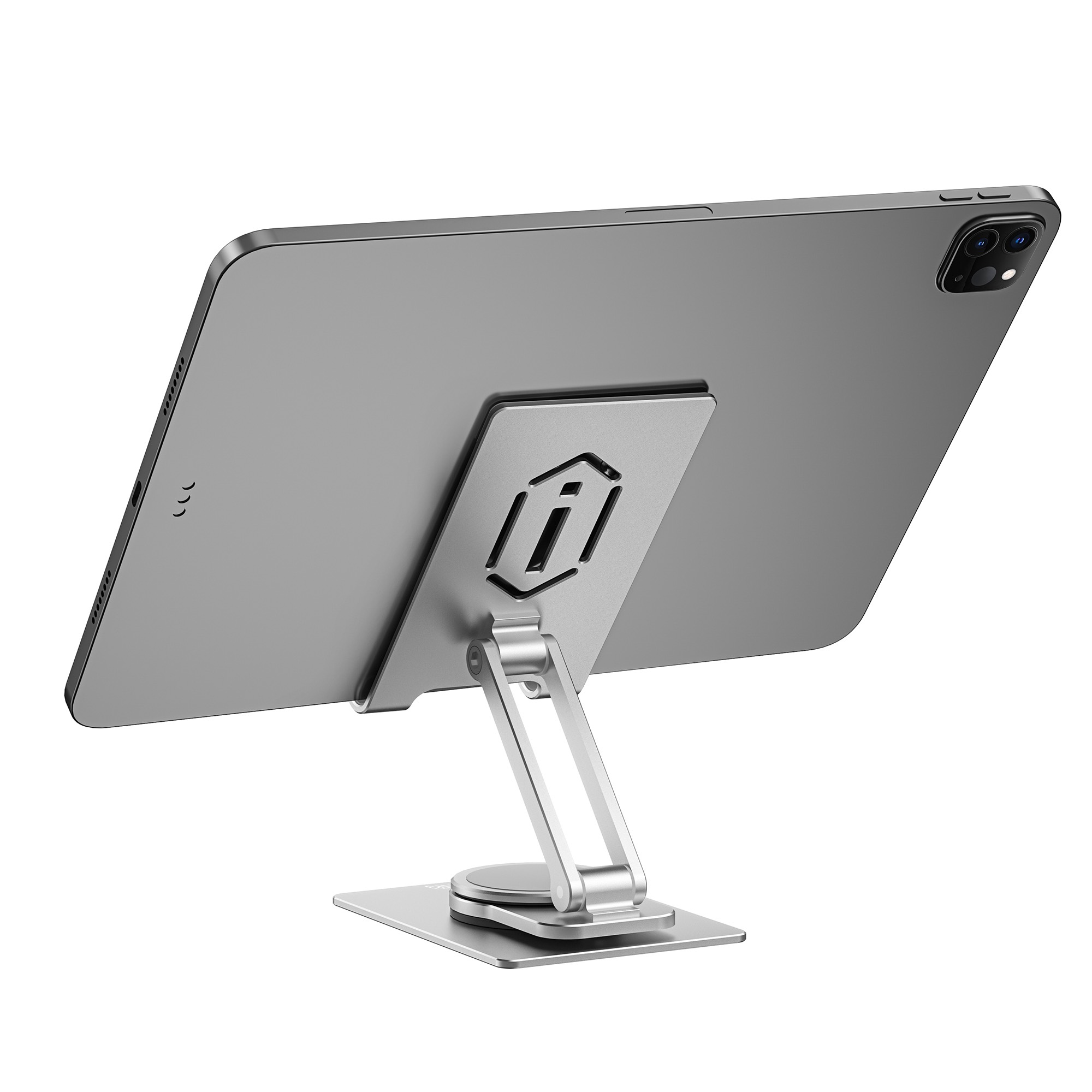 Kệ Wiwu Desktop Rotation Stand Zm107 Cho Điện Thoại, Ipad Làm Bằng Nhôm Nguyên Khối, Xoay 360 Độ, Có Thể Gập Lại - Hàng Chính Hãng