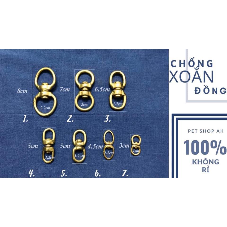 chống xoắn bằng đồng thau làm vòng show ,dây show cho chó