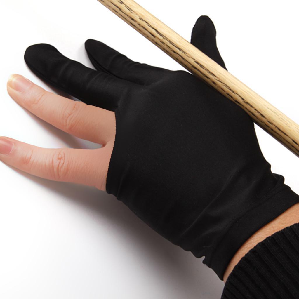 Snooker Billiard Cue Glove Pool Left/Right Hand Three Finger Accessory Black