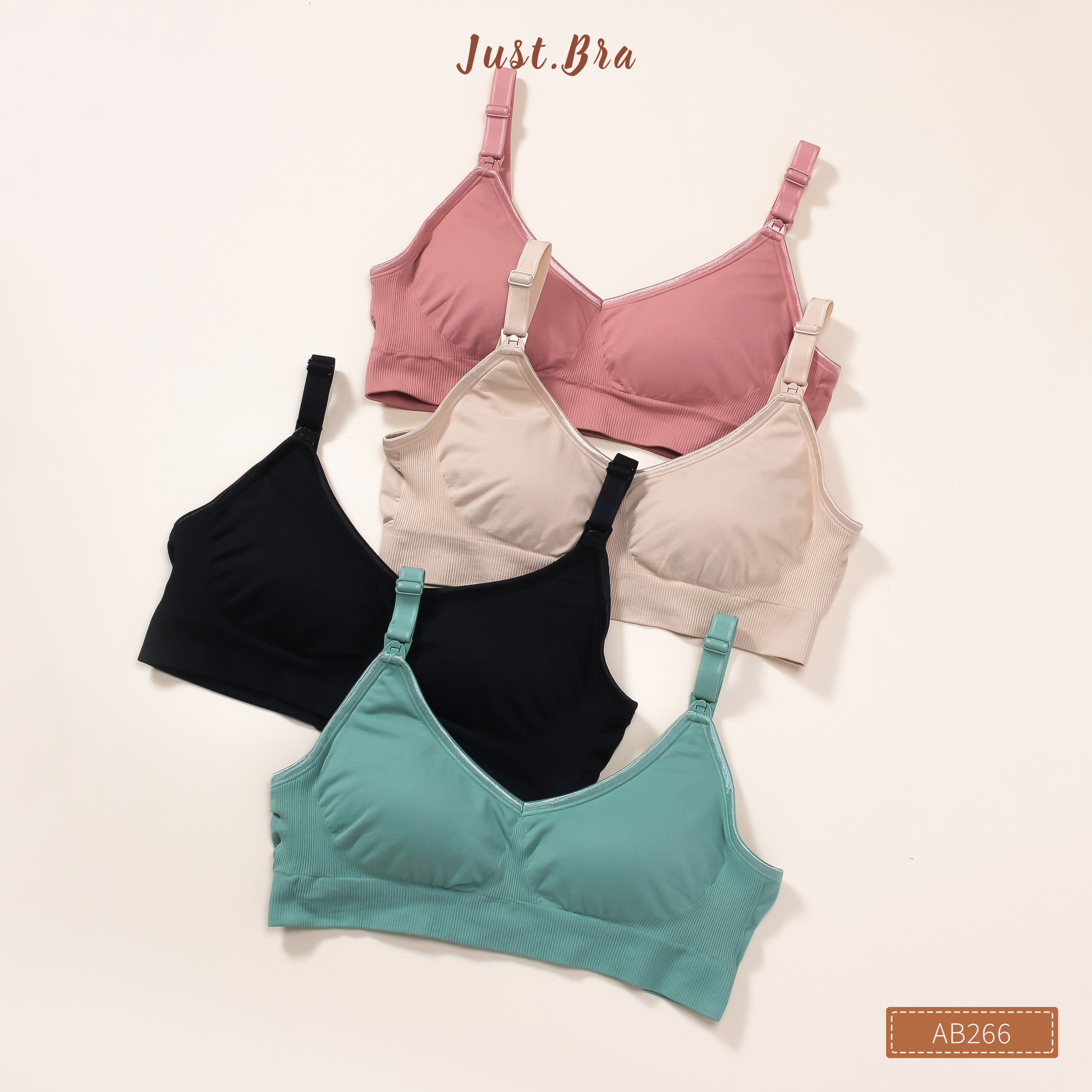 Áo lót bầu và sau sinh Just Bra chất liệu cotton pha thun thiết kế đặc biệt lắp mở linh hoạt dành cho mẹ bỉm sữa AB266