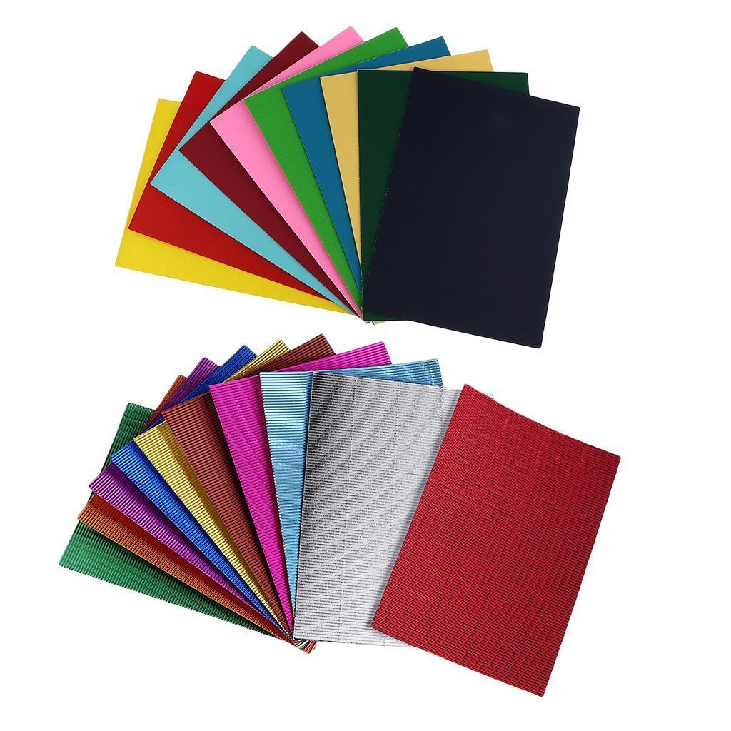 10x Multicolor Corrugated Paper Crafts Decorations Cardboard Color