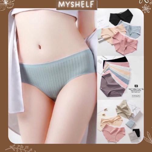 Quần lot nữ - Quần lót cotton gân tăm không đường may kháng khuẩn