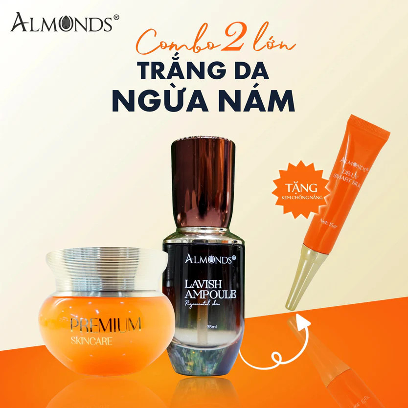 Combo 2 Trắng Da Ngừa Nám Almonds 2 Món