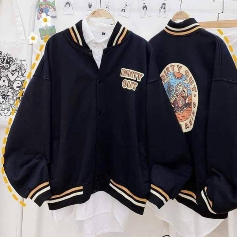 Hình ảnh Áo Khoác Nỉ Bomber Vòng Tròn Form Rộng Unisex Nam Nữ Ulzzang- Áo Khoác Nỉ Thu Đông