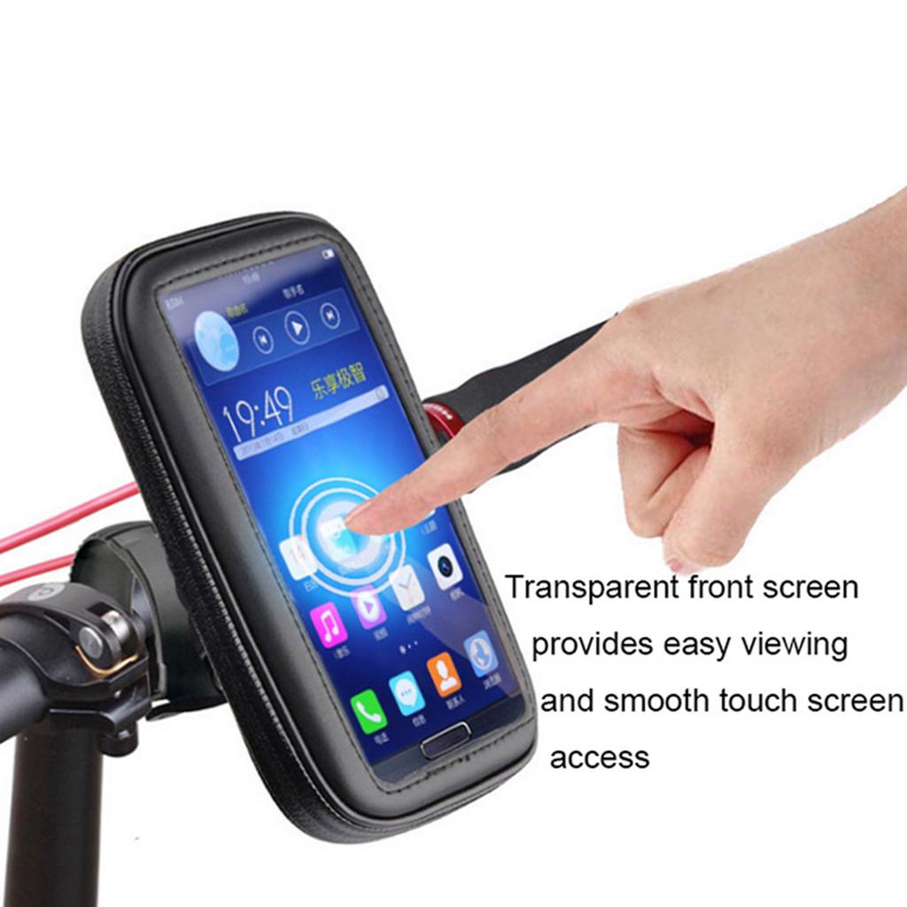 Bike Phone Mount Holder, Motorcycle Waterproof Phone Case Bag with Handlebar Mount Holder Cradle