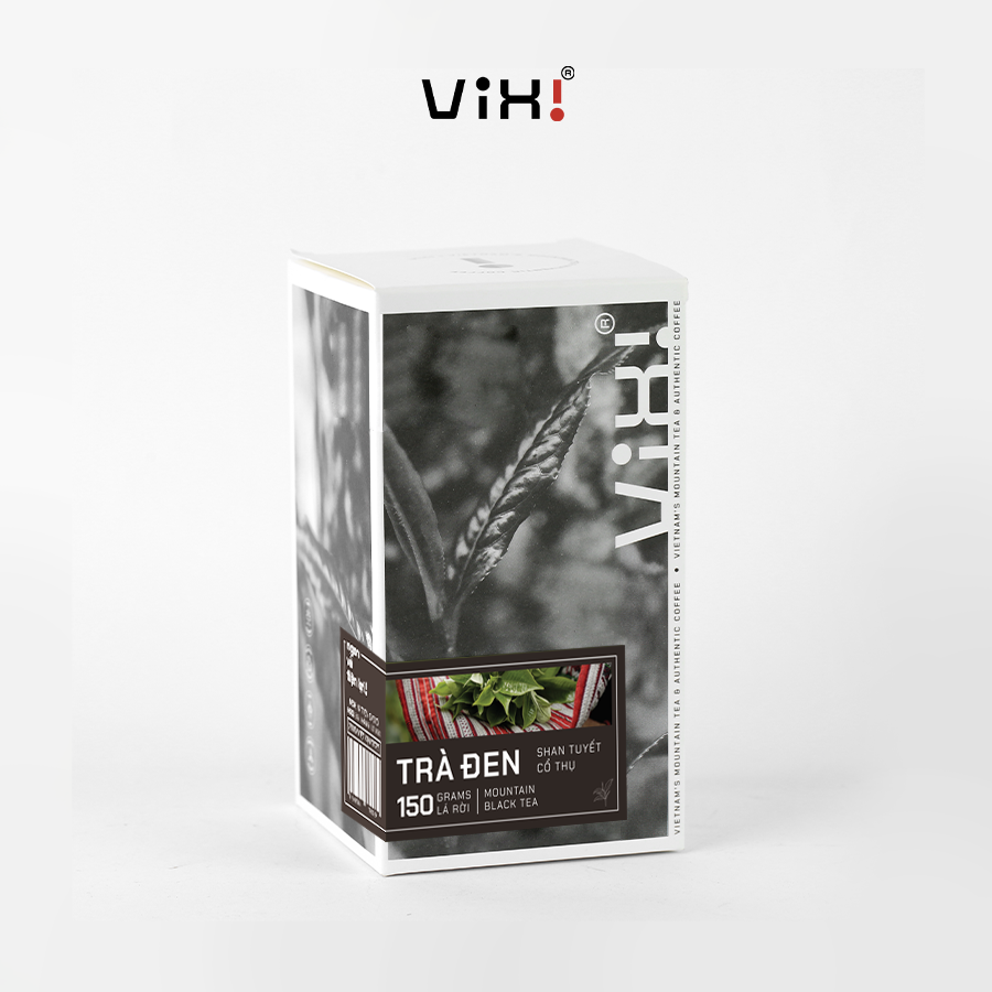 Trà đen cổ thụ ViXi trà shan tuyết lá rời 1 búp 2 lá hộp 150gr