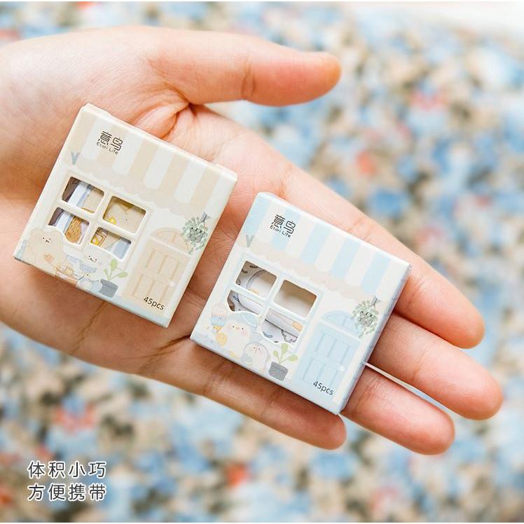 Bộ 45 Sticker Hàn Quốc hình Con Vật Tinh Nghịch dán trang trí E94