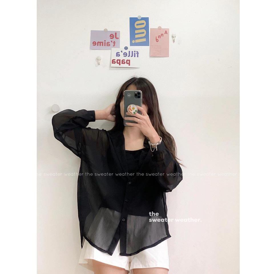 Set Áo Sơ Mi Giấy Kèm Áo Trong 2 Màu Siêu Xinh