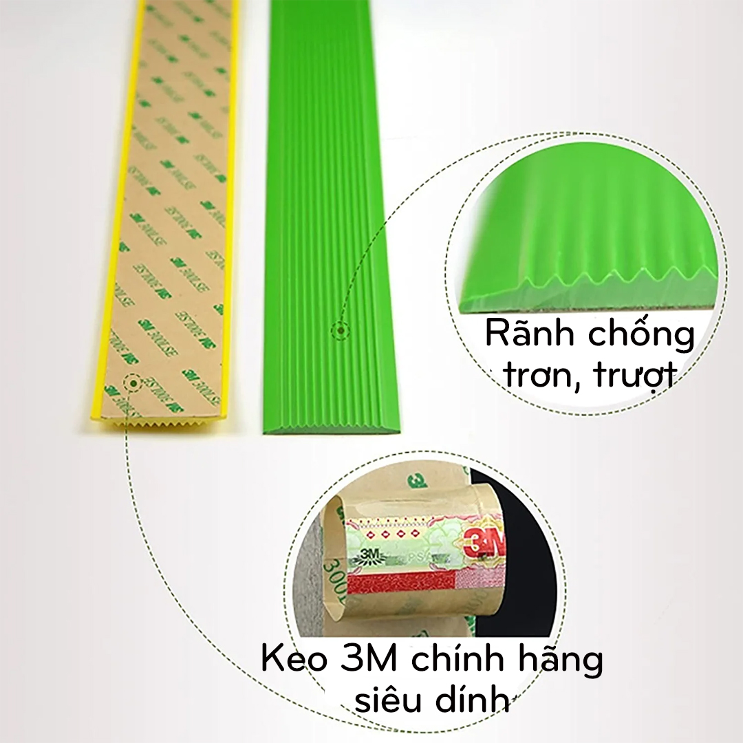 Băng Keo Chống Trượt, Miếng Dán Bậc Cầu Thang Bằng Nhựa PVC Dài 1 Mét Sẵn Keo 3M Siêu Dính, Anh Toàn Legaxi