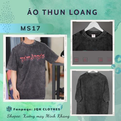 Áo thun loang đen plamangels tay lỡ nam nữ chất liệu cotton 100% cao cấp phối dáng unisex