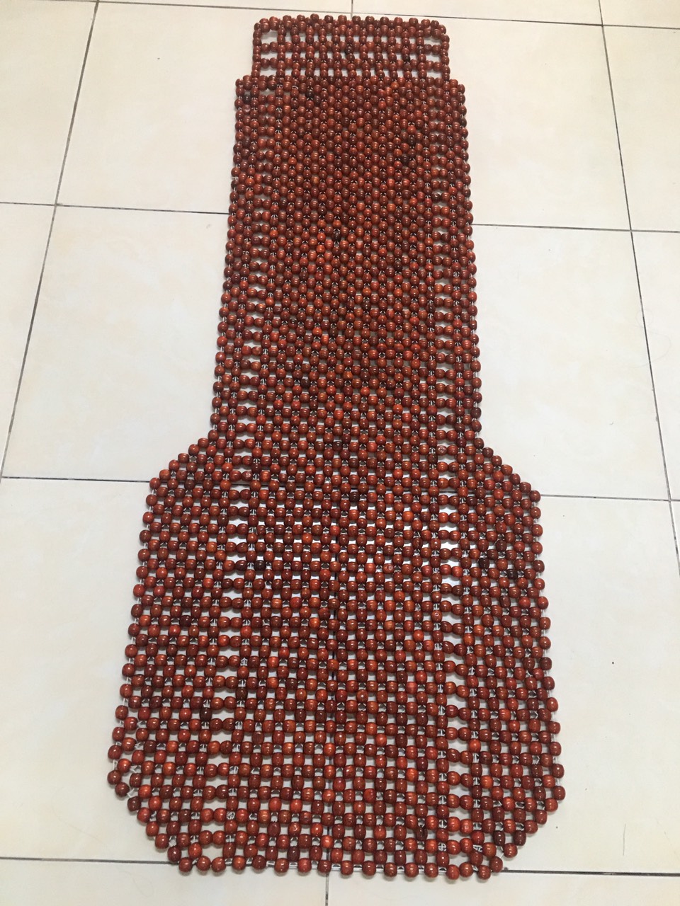 Khoác ghế ô tô hạt gỗ nhãn hình cây đàn hạt 1,2cm - Kích thước 120cm x45cm x1,2cm