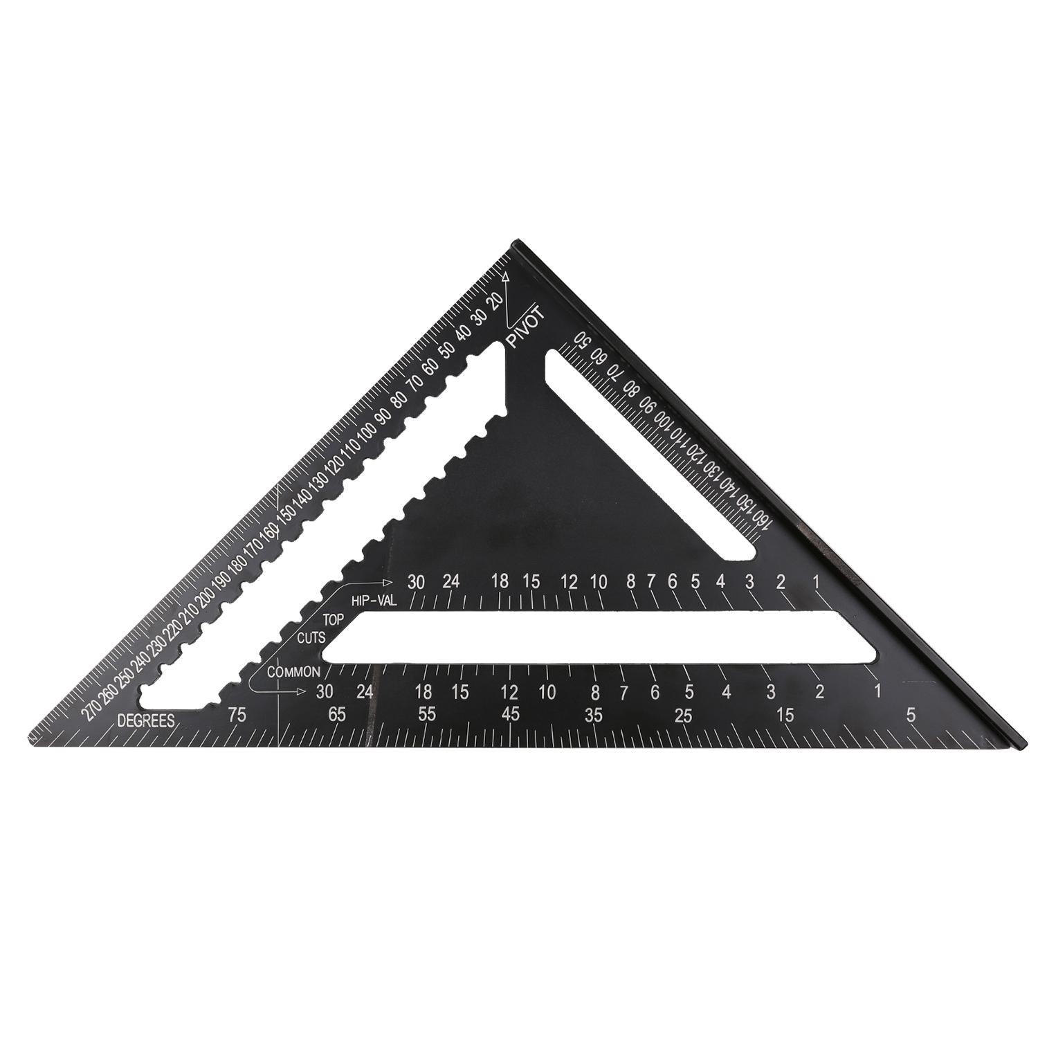 12 Inch Rafter Square Aluminum Alloy Metric Triangle Ruler Double Scale Triangle Protractor Layout Gauge High Precision