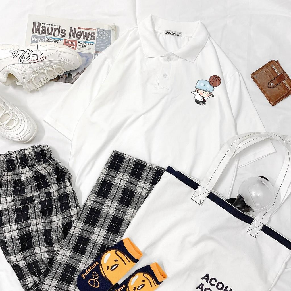 Áo Polo Có Cổ Tay Lỡ Unisex SUGA BÓNG RỔ