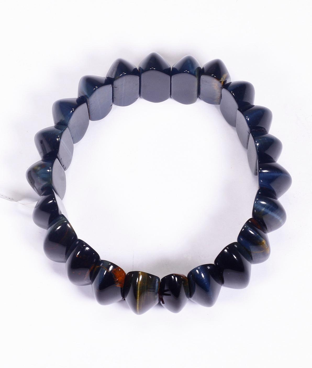 Vòng tay đá mắt hổ xanh đen nanh hổ mệnh thủy, mộc - Ngọc Quý Gemstones