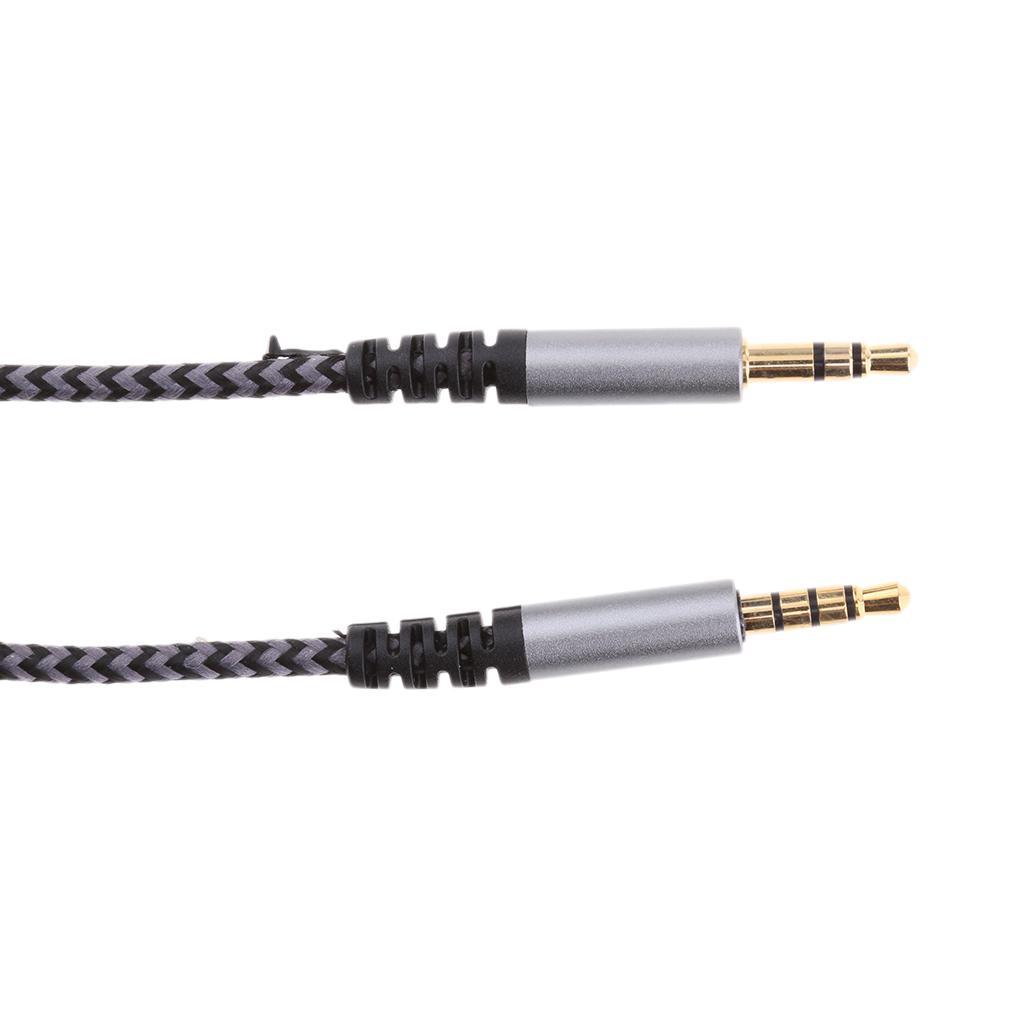 2PCS 3.5mm AUX Cable Male to Male w/ Mic Volume Control for Phone PC Headset
