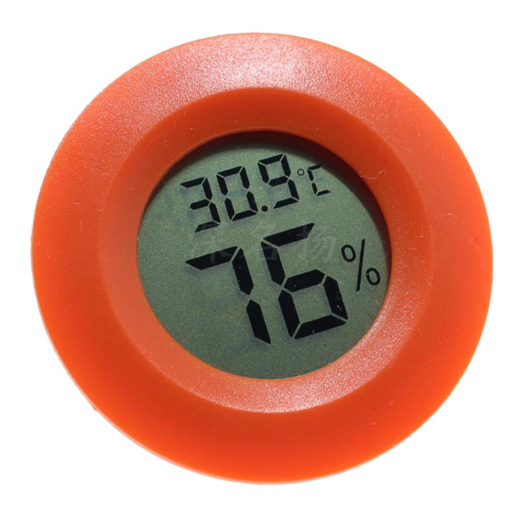 2x Round Reptile Thermometer Humidity Hygrometer Red For Reptile Habitat