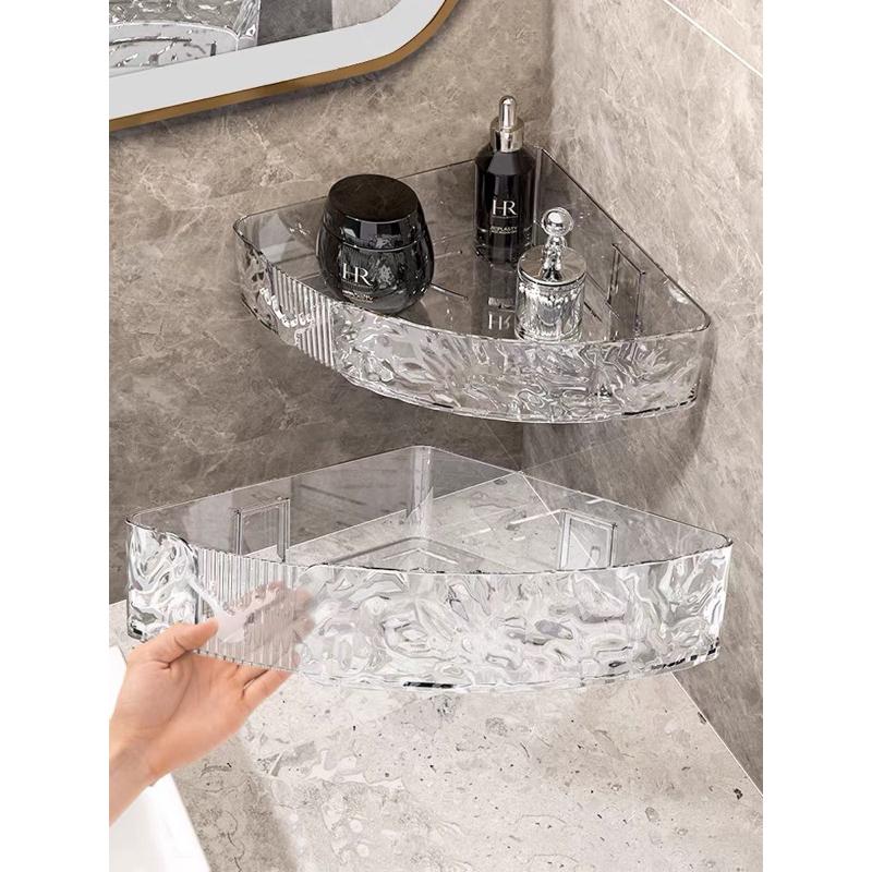 Kệ góc nhựa trong ABS dán tường đa năng cao cấp 2311 | Giá đựng đồ nhà tắm, nhà bếp vân sần mẫu mới