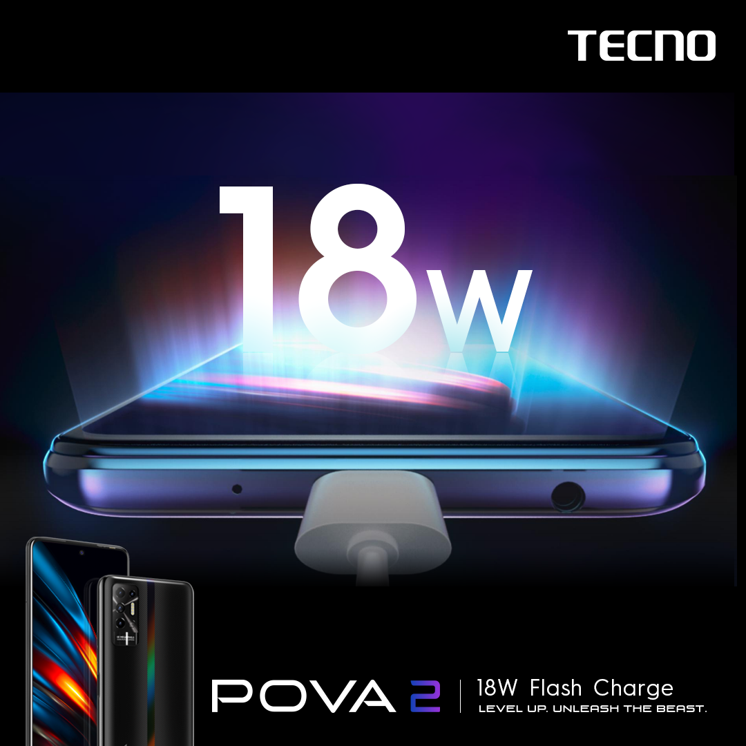 Tecno Pova 2 6GB l 128GB - Điện Thoại Thông Minh Chiến Game Cực Đỉnh - Hàng Chính Hãng