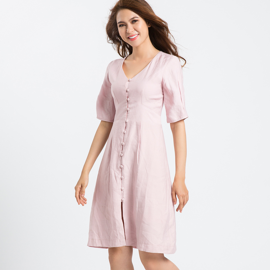 Đầm Ôm Ngực Hity DRE077 (Hồng Anh Đào Sakura)