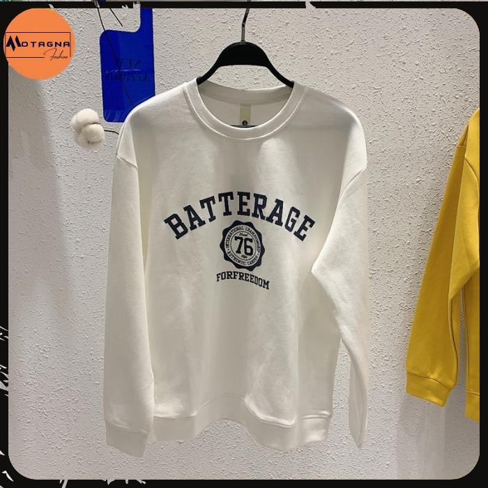 Áo sweater nam mịn đẹp, Áo nỉ tay dài chất đẹp hiện đại in ngực Battergare mã NZ695