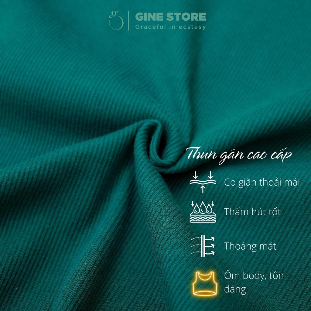 Áo cổ vuông nữ hai dây, dáng dài DERCE - Áo sát nách chất thun gân co giãn, form thoải mái giấu bụng GINE STORE