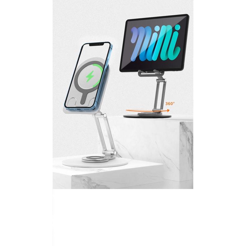Giá đỡ điện thoại, máy tính bảng tablet L02 cho iPhone, iPad, Tablet hợp kim nhôm, có thẻ gấp gọn, xoay tròn 360 độ.