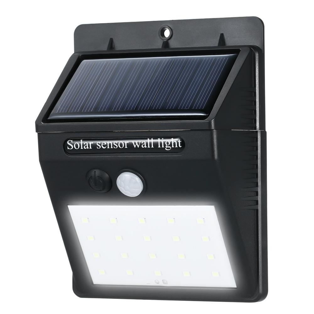 Đèn LED năng lượng mặt trời gắn tường 20 bóng, 3 chế độ, tiết kiệm năng lượng, cảm biến chuyển động