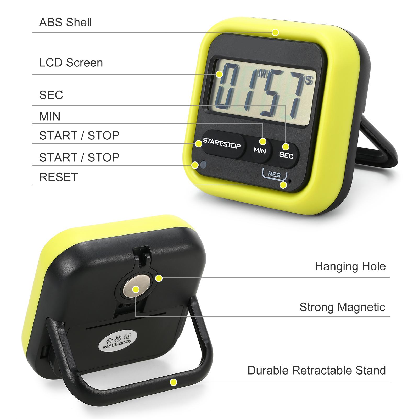 Kitchen Timer Digital Stopwatch with Loud Alarm Large LCD Count up/Countdown Timer for Cooking Shower Kids Classroom