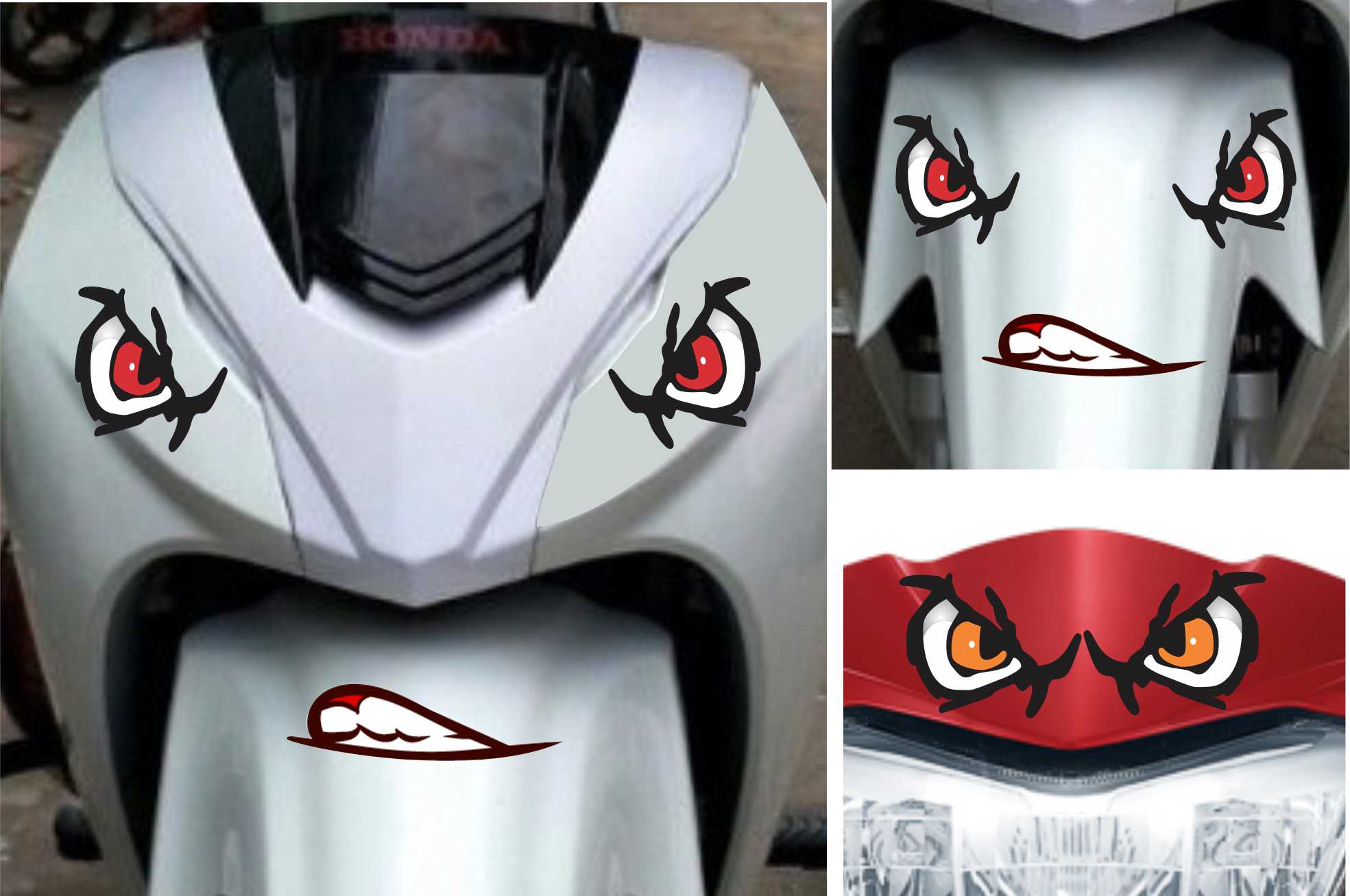 Decan đôi mắt trang trí xe máy, sticker đôi mắt kích thước nhỏ dán gương ô tô, xe máy, điện thoại, mũ bảo hiểm...