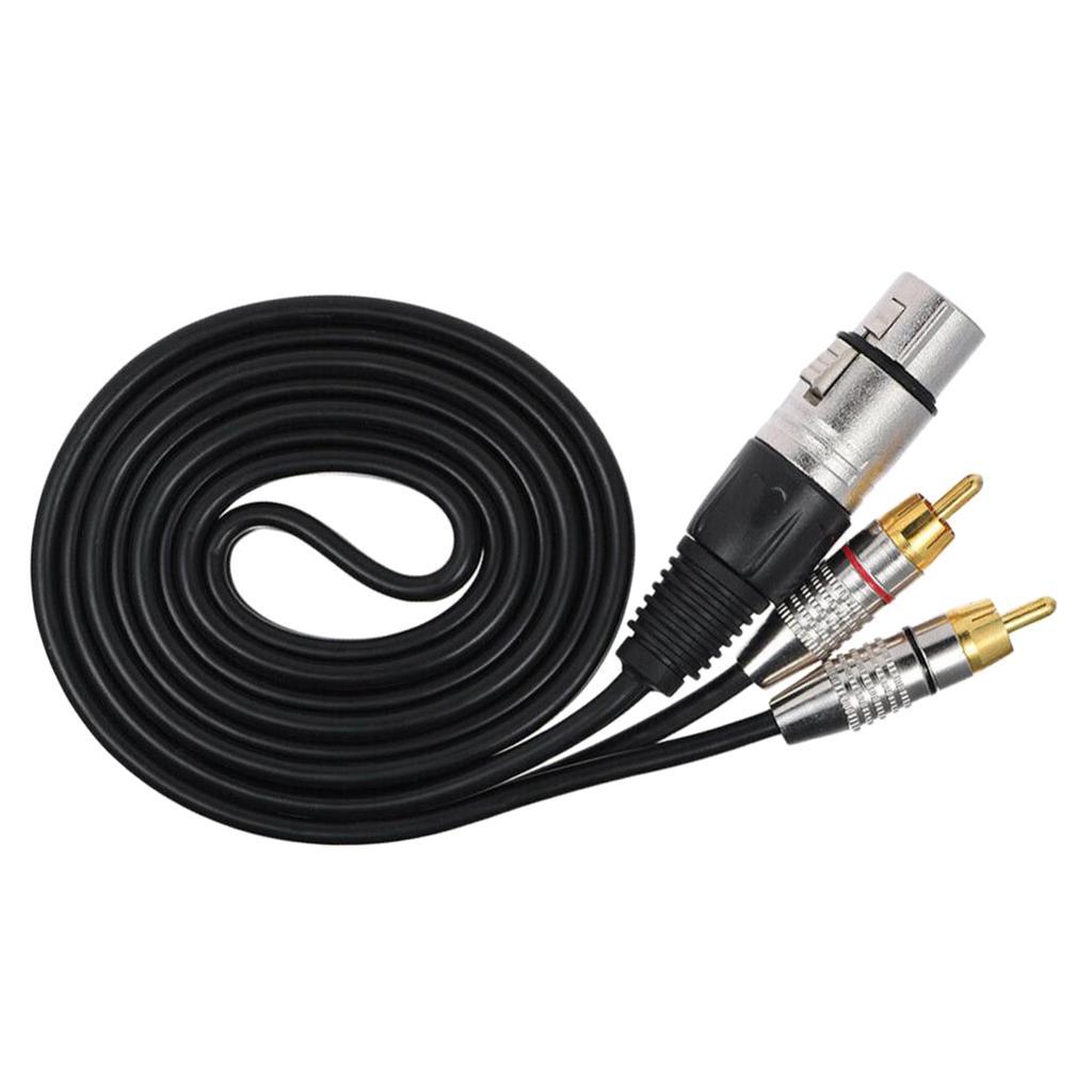 RCA Male to XLR Female Speaker Cable Y-Splitter Connector Adapter .0.0.3m