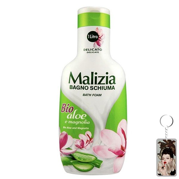 Sữa Tắm Maliza Bio Aloe & Magnolia Bagno Schiuma bath Foam 1000ml tặng kèm móc khóa