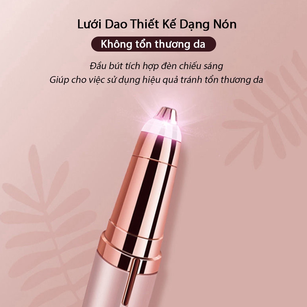 Bút Tỉa Chân Mày Mini Sạc Điện Với Lưỡi Cạo 360 Đa Năng Tạo Kiểu Chân Mày