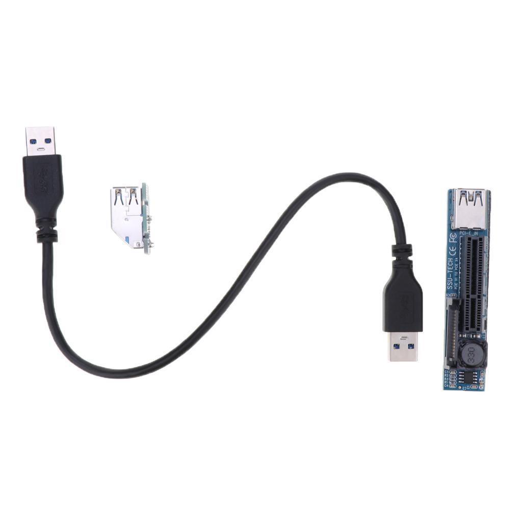 PCI Riser Extend Adapter Card with USB 3.0 Cable, Overcurrent Protection