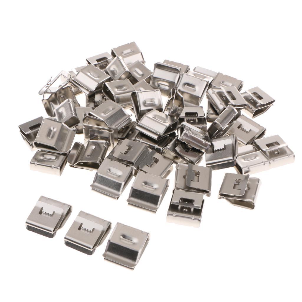 100x Stainless Cable Clips, Wire Clips Cable Wire Cable Holder Clamps Wire