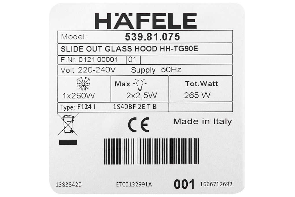 MÁY HÚT MÙI ÂM TỦ HAFELE HH-TG90E -Hàng chính hãng