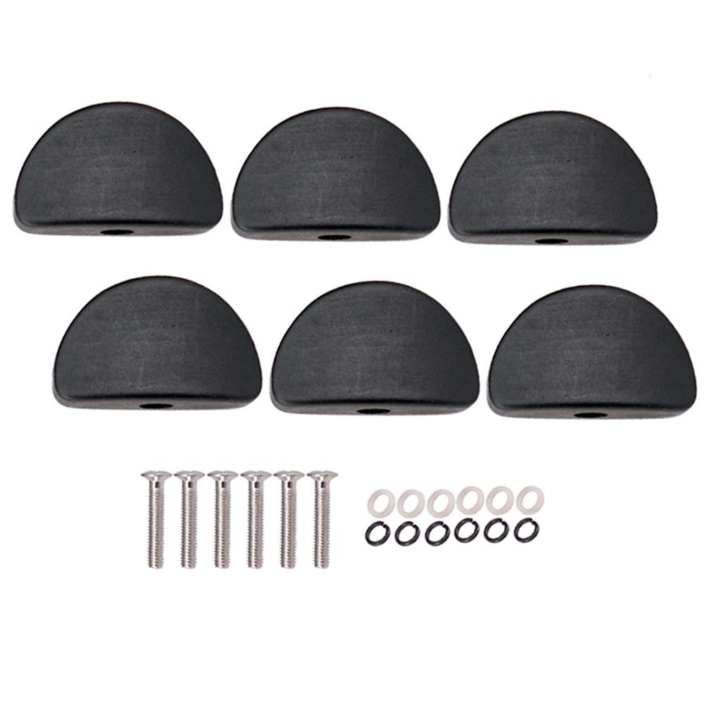 Sunnimix 6 Chiếc Hình Bán Nguyệt Hình Đàn Guitar Điện Chỉnh Chốt Nắp Chỉnh Âm Máy Đầu Thay Thế Nút Núm, Đen