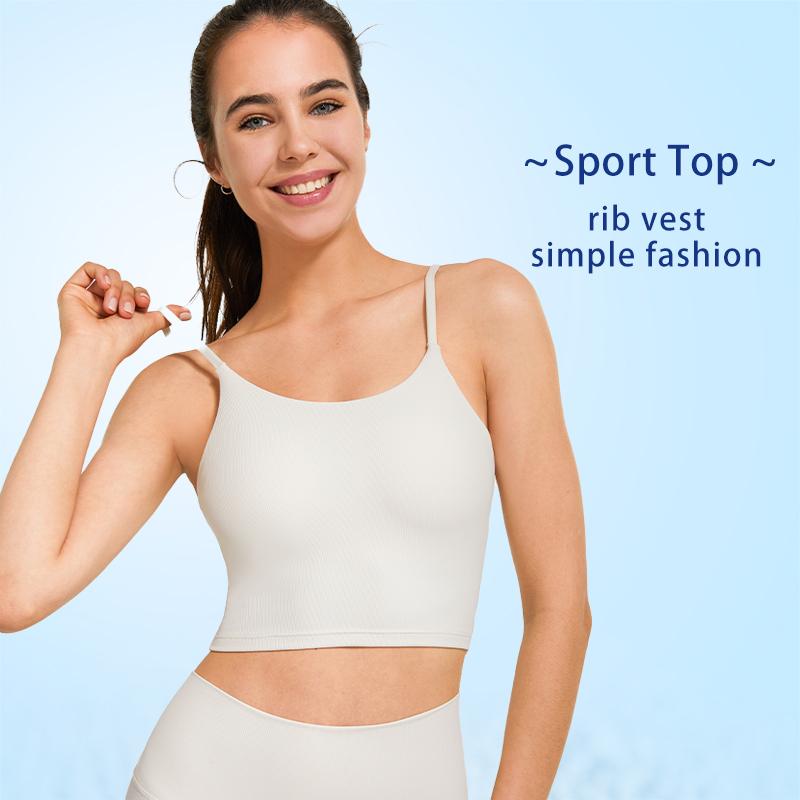 Phụ Nữ Thể Thao Hàng Đầu Đơn Giản Vest Sườn Thoáng Khí Phòng Tập Thể Dục Quần Áo Yoga Yoga Chạy Đào Tạo Hàng Ngày Mặc Áo Ngực