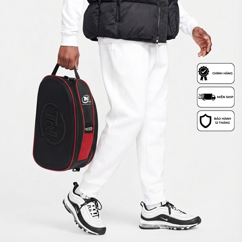 Túi Đựng Giày Đeo Chéo 2 Ngăn Chống Nước TN Bags TN.B 9001 – Túi Đựng Giày Bóng Đá, Túi Gym Thể Thao Màu Đen Đỏ Năng Động Cao Cấp!