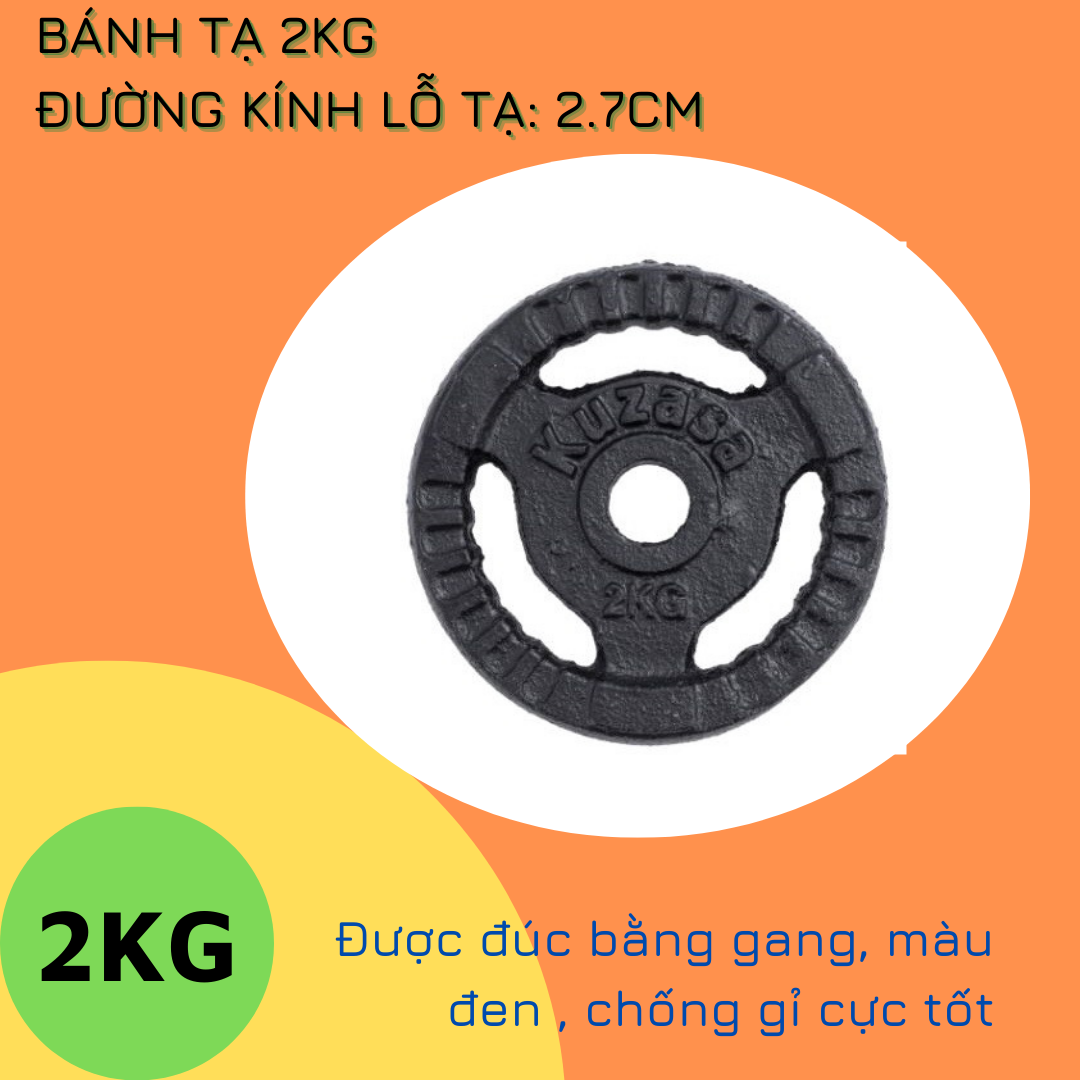 Bánh tạ gang 2kg/ Tạ miếng 2kg